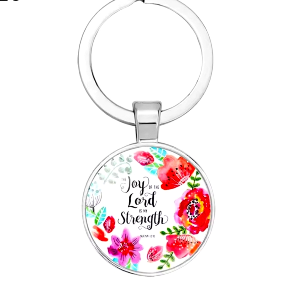 Floral Inspirational Keychain